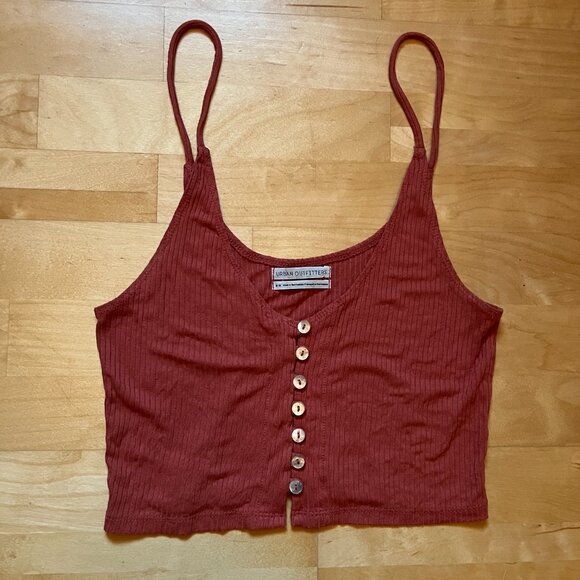 Urban Outfitters Tank Top Rust M Button-up - Picture 1 of 7